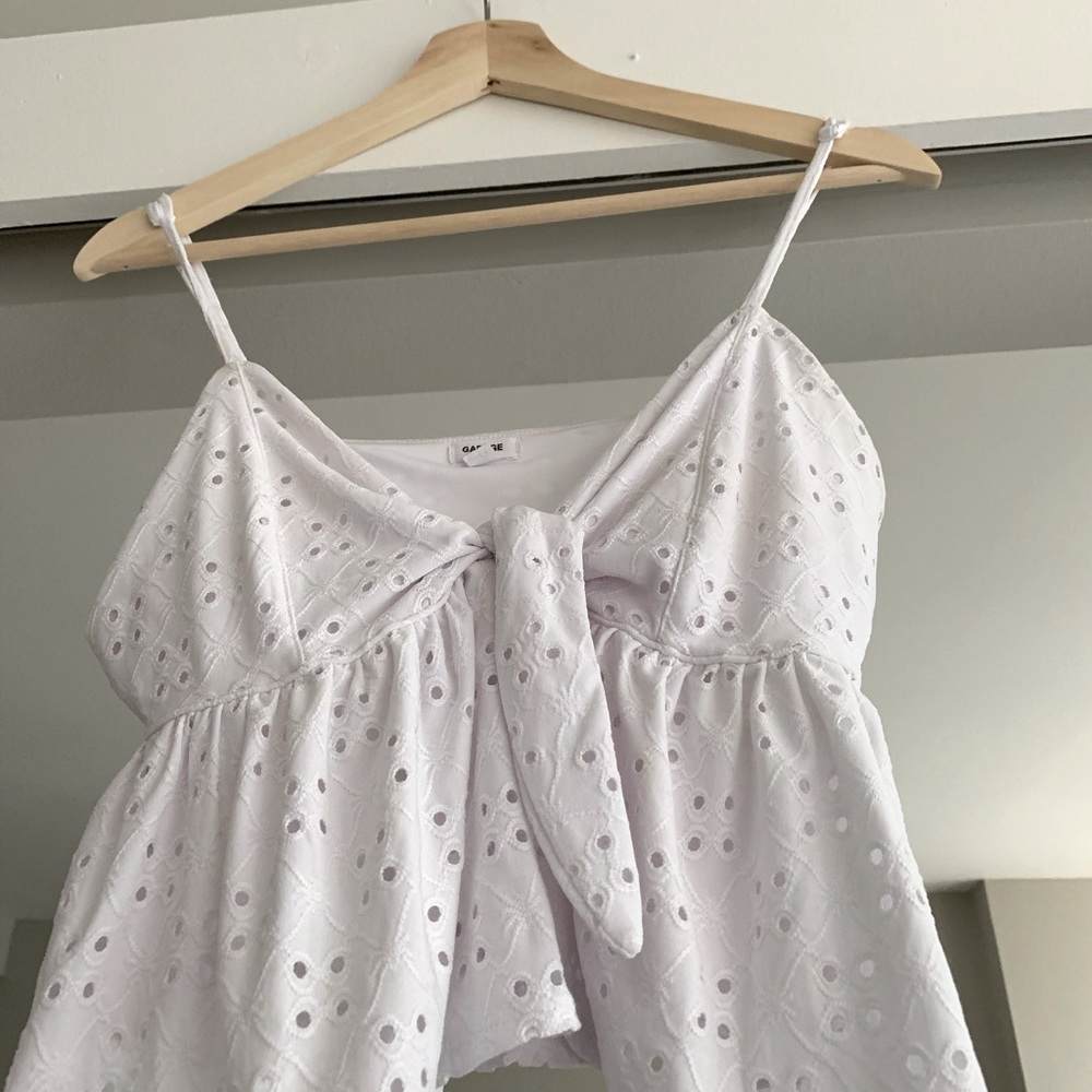 Cute garage tank tie top